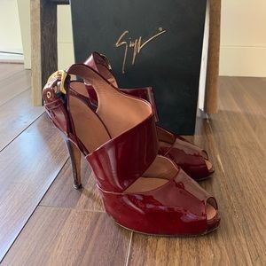 Authentic Giuseppe Zanotti Burgundy Patent Heels